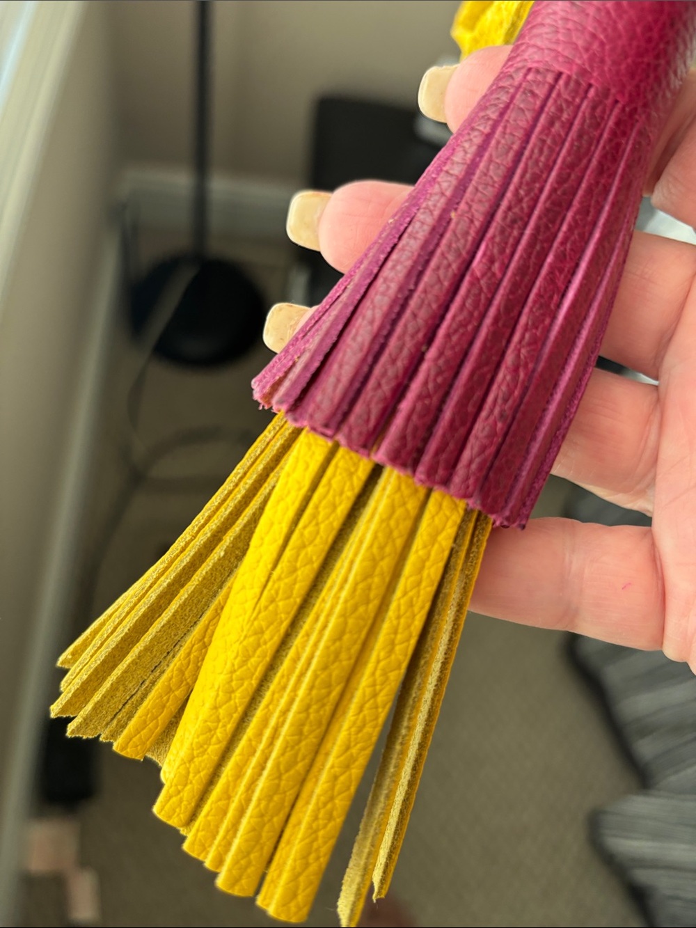 Portland Leather Goods Multicolor Tassel - in  Canary & Orchid colors